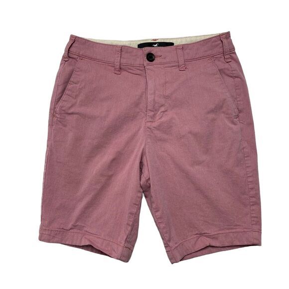 HOLLISTER Epic Flex Flat Front Short 9" in Pale Red Stripe Size 26 Mens Chino - Picture 1 of 7
